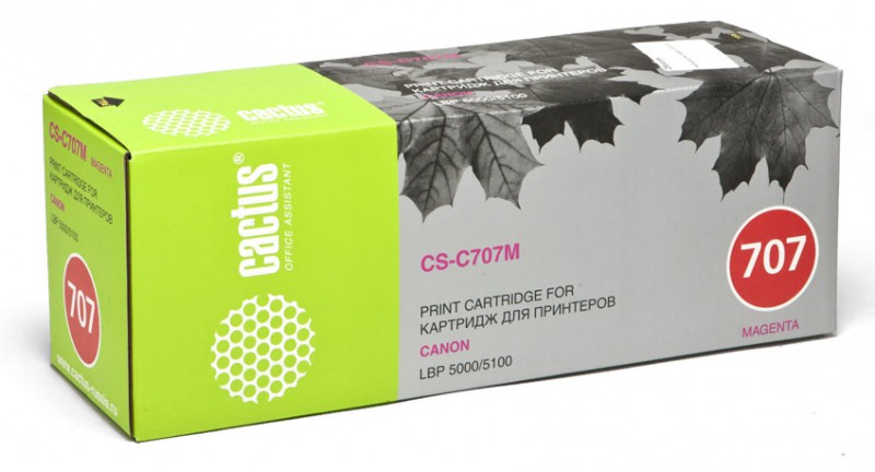 Картридж CACTUS CS-C707M для принтеров CANON  LBP-5000, пурпурный