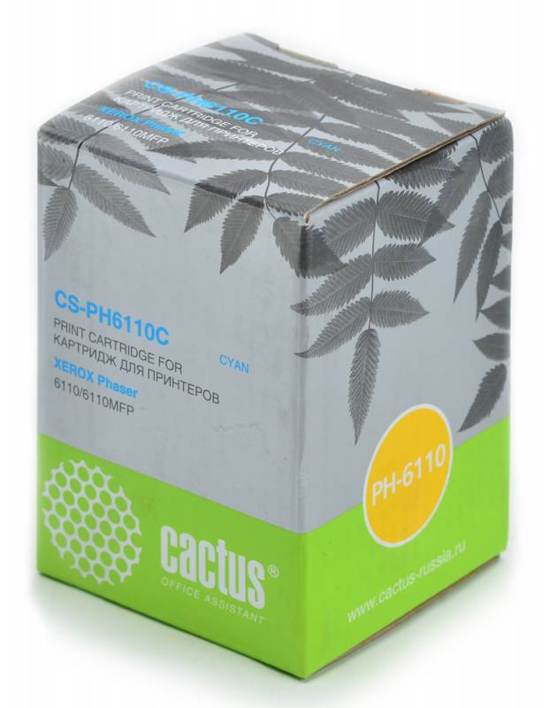Картридж CACTUS CS-PH6110C для принтеров XEROX Phaser 6110/6110 mfp, голубой, 1000 стр.