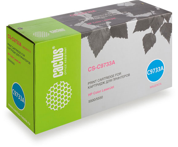 Картридж CACTUS CS-C9733A для принтеров HP Color LaserJet 5500/5550, пурпурный, 12000 стр.