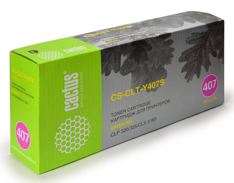 Тонер-картридж CACTUS CS-CLT-Y407S для принтеров Samsung CLP-325/CLX-3185, yellow