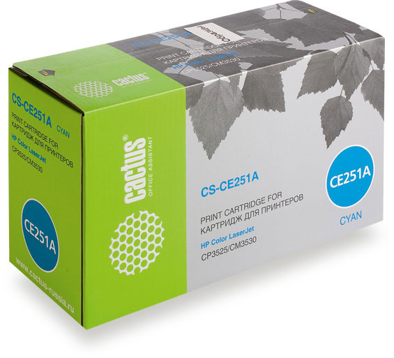 Картридж CACTUS CS-CE251A для принтеров HP Сolor LaserJet CP3525/CM3530, голубой, 7000 стр.